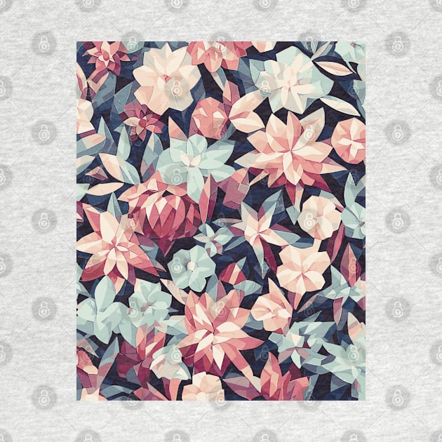 Floral Pattern Polygon style: Floral Facets Fantasy by FLRW